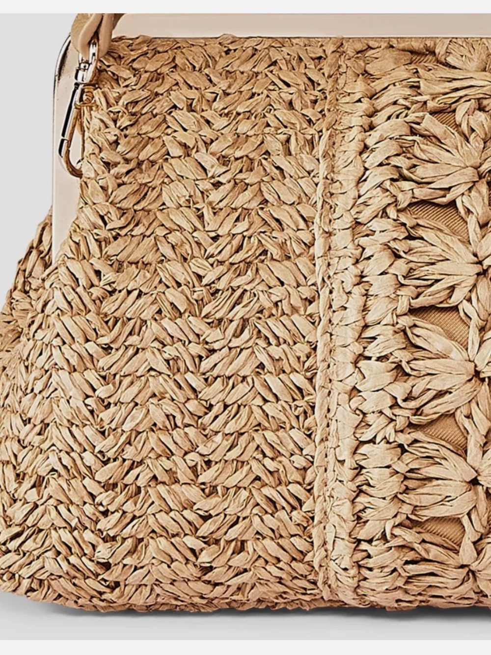Straw Kiss Lock Clutch Bag - A New Day Natural - Picture 4 of 5